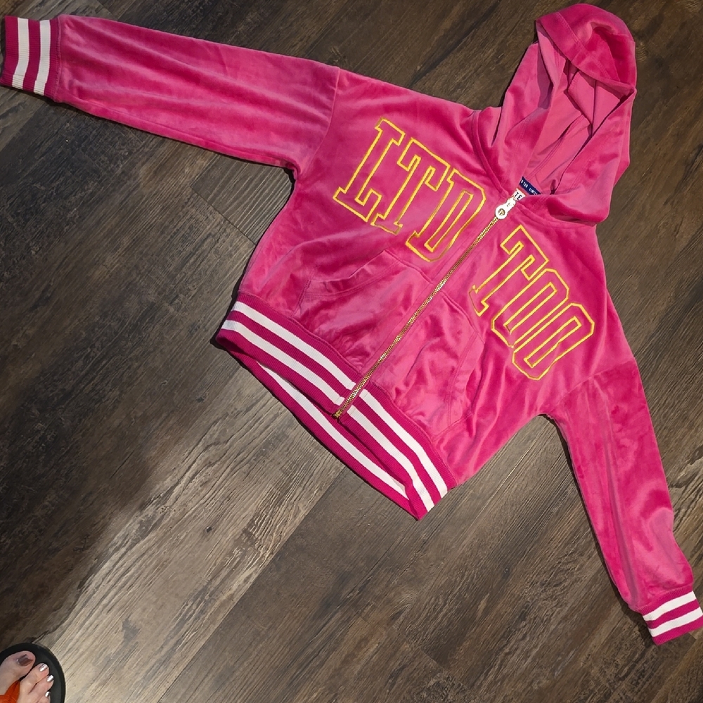 Limited Too Pink Hoodie with gold and white Accents, sz 7/8